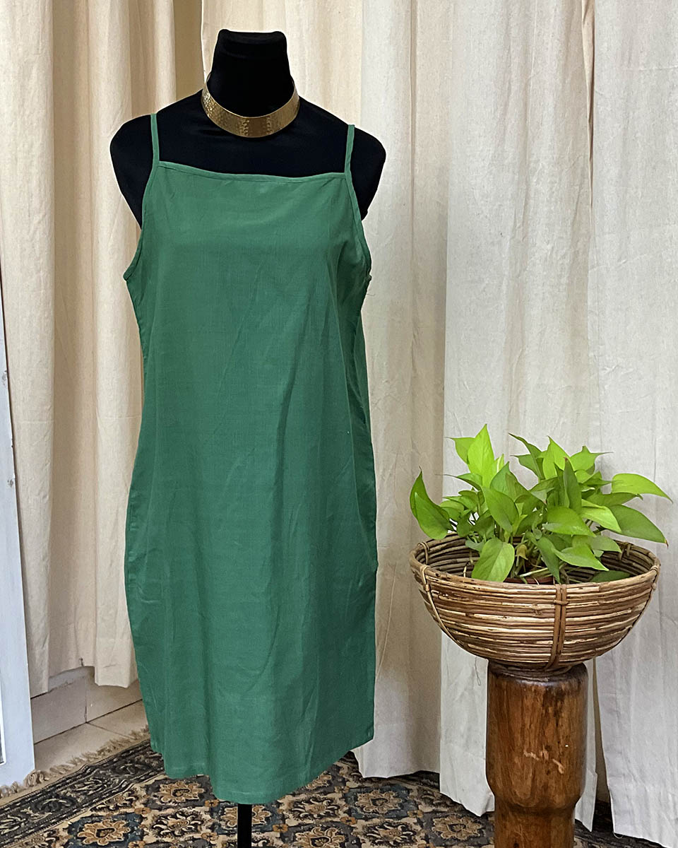 Green Handwoven Linen Dress - Love Despite