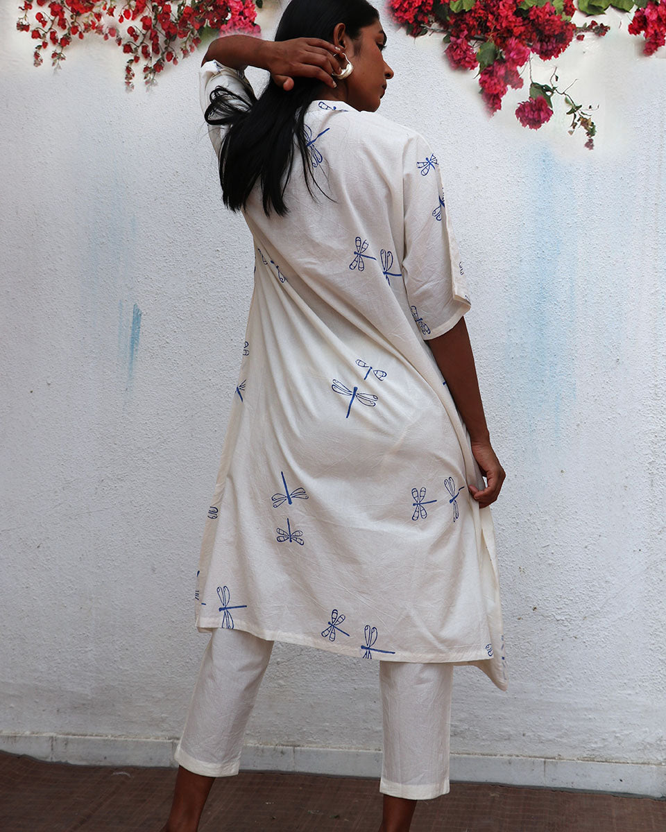 Mariposa Blockprinted Cotton Kurta Set - BGVL