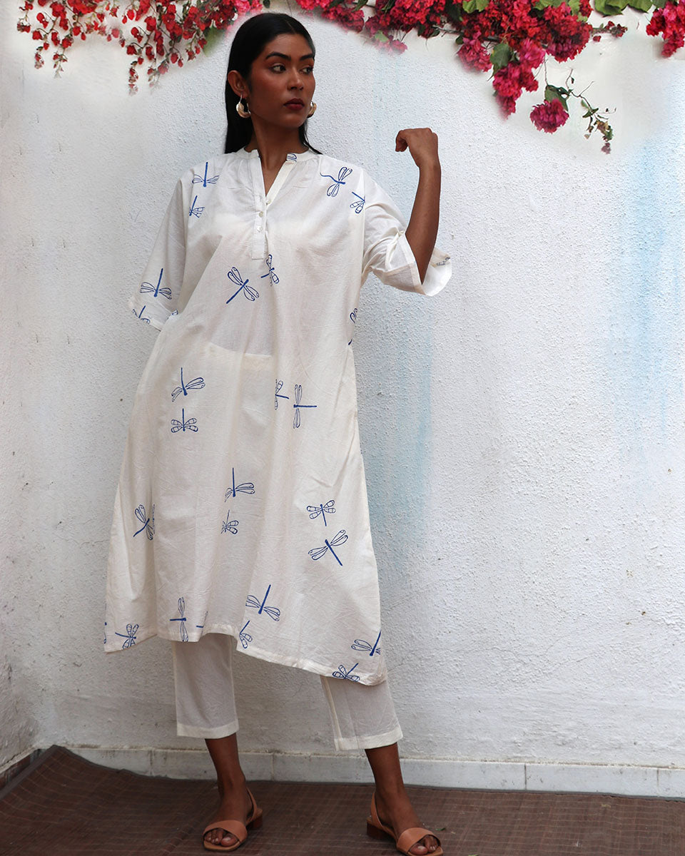 Mariposa Blockprinted Cotton Kurta Set - BGVL