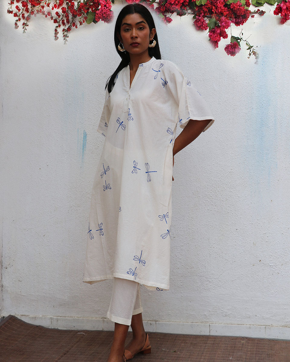 Mariposa Blockprinted Cotton Kurta Set - BGVL