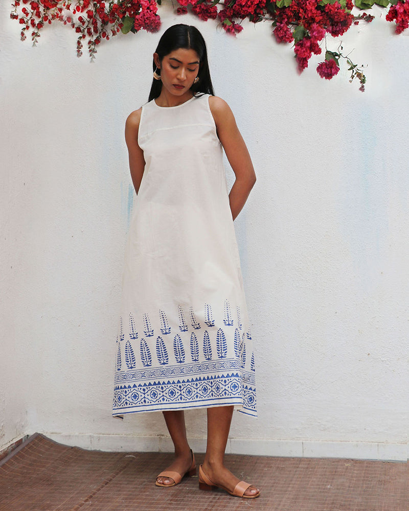 Nuresa Blockprinted Cotton Dress - BGVL