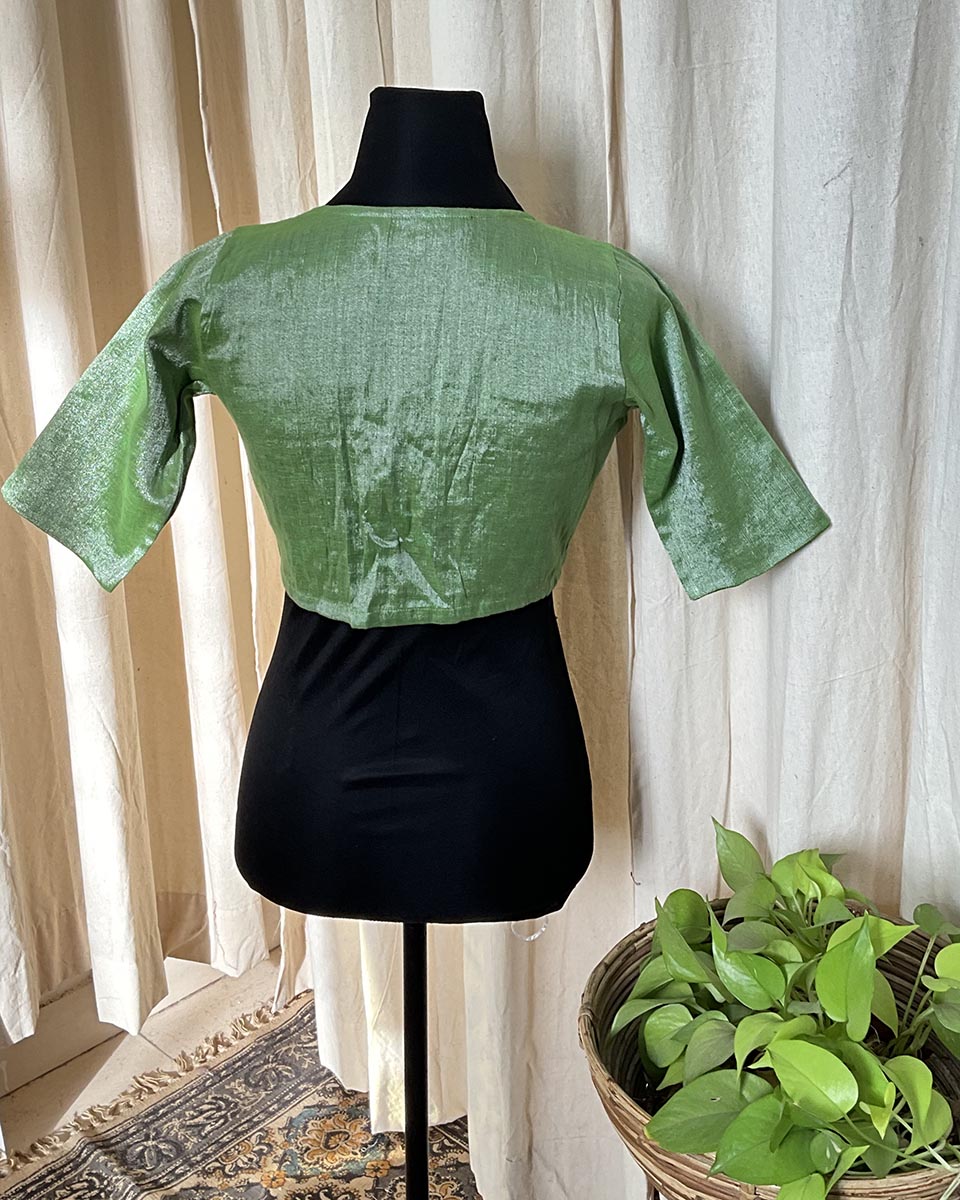 Handwoven Cotton Zari Blouse - Love Despite