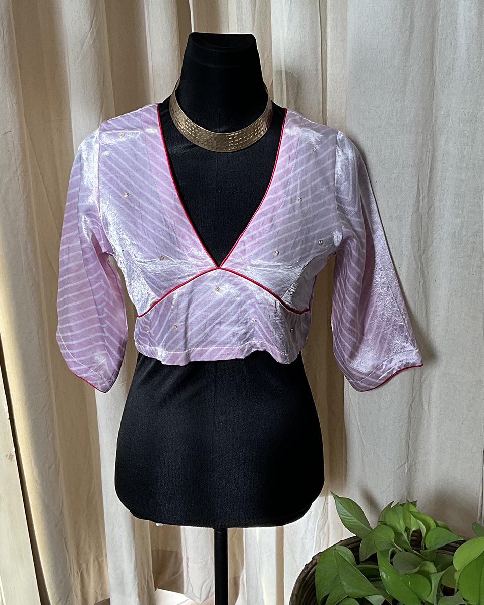 Pink Mashru Silk Blouse - Love Despite