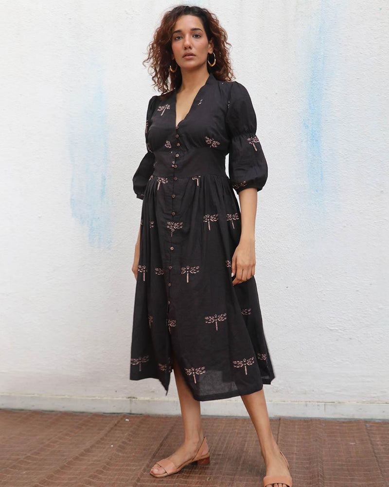 Buy Laid Black Cotton Dress Dresses Cotton dress Dress design — free download