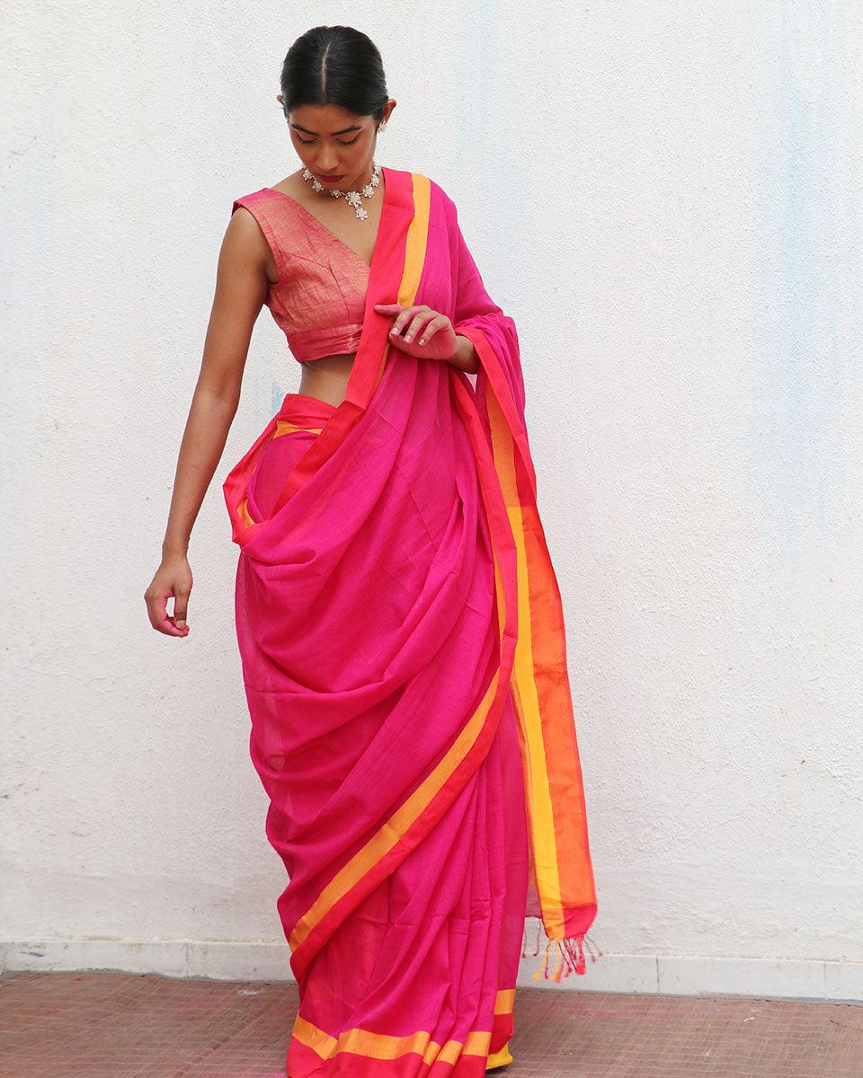 Gulali Handwoven Cotton Saree