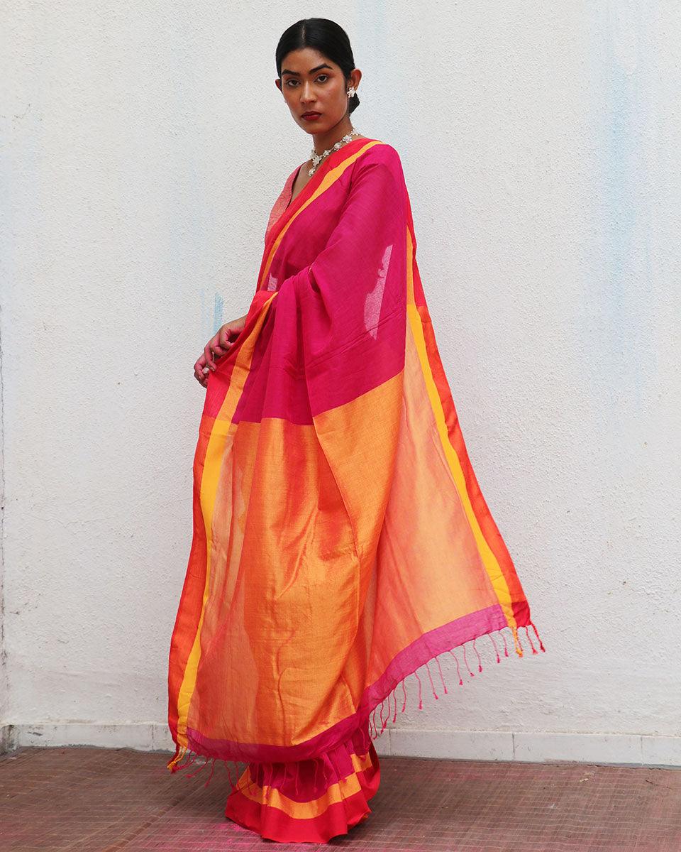 Gulali Handwoven Cotton Saree