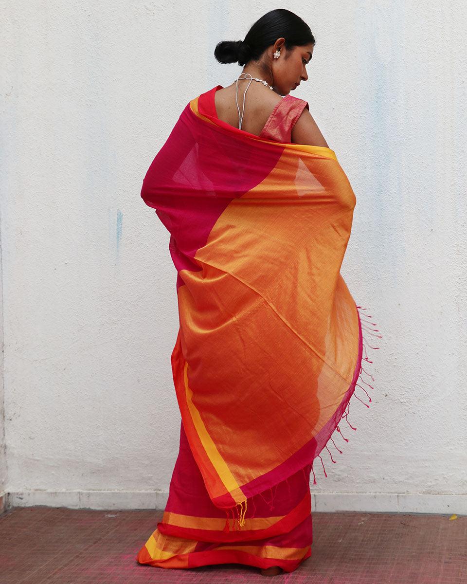 Gulali Handwoven Cotton Saree