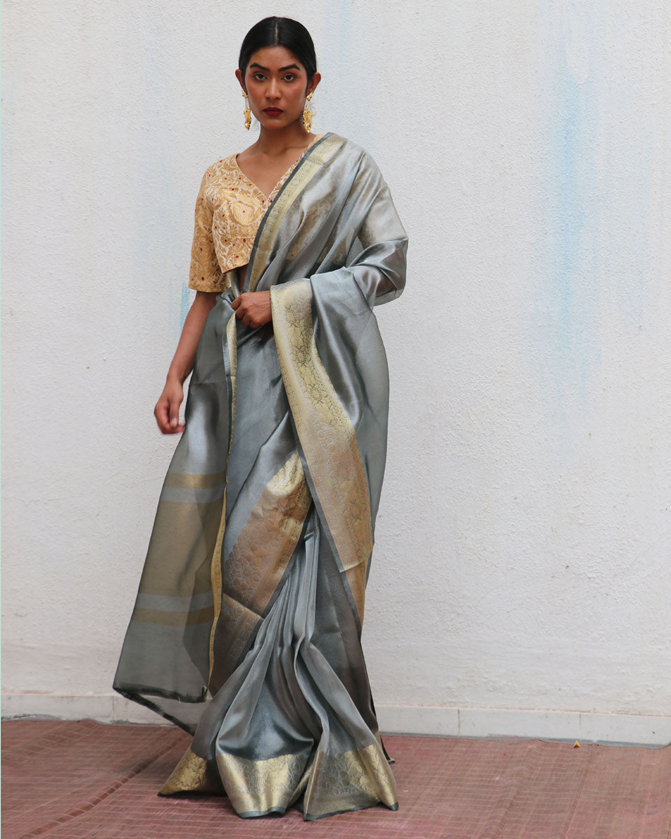 Zaurnain Tissue Saree - Nargiz