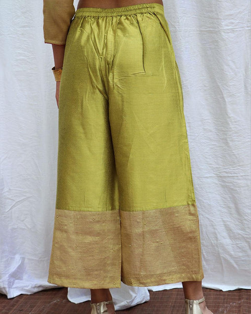 Shop Golden Handwoven Cotton Zari Kurta Set | New Launch