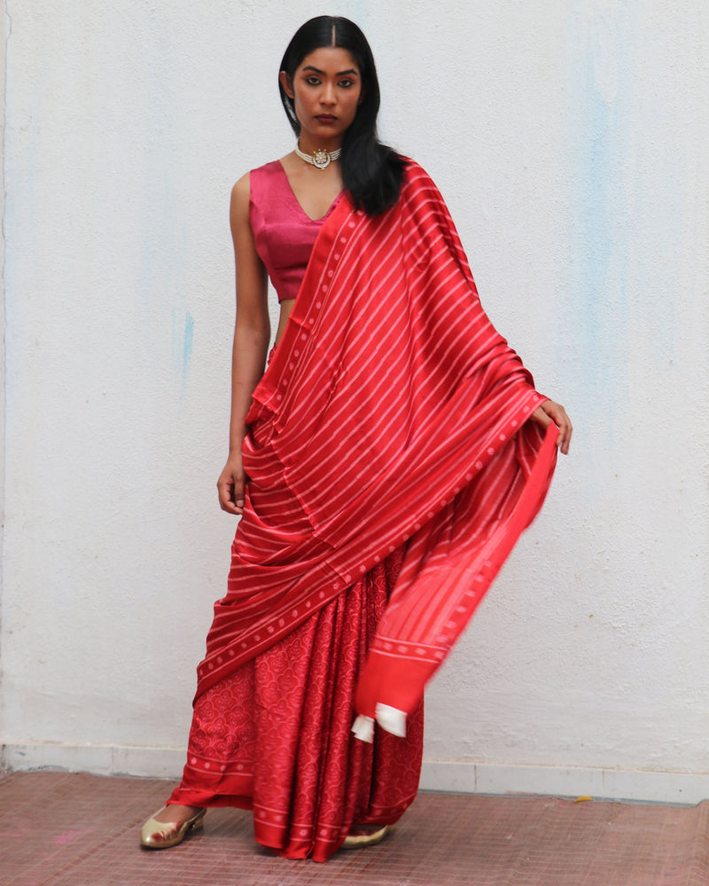Ma Cherie Blockprinted Modal Silk Saree