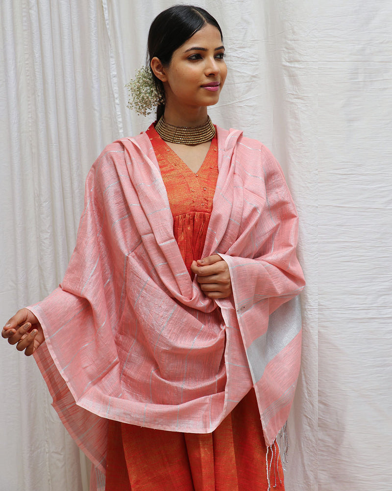 Chandni Handwoven Cotton Zari Dupatta - Zari