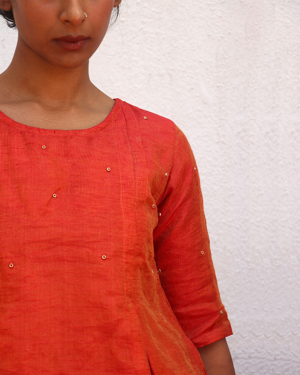 Dipti Handwoven Linen Zari Blouse - Eknoor