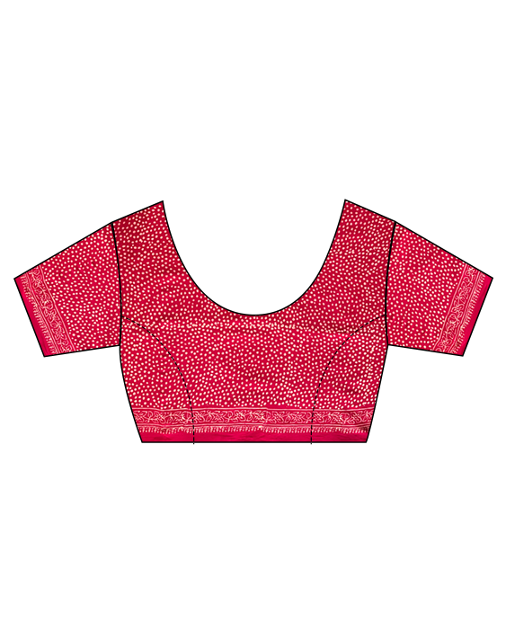 Pretty In Pink Blockprinted Cotton Saree- Skd