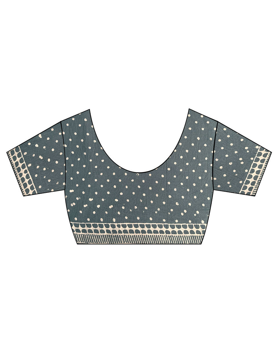 Strom Kiss Grey Printed Saree - BMS