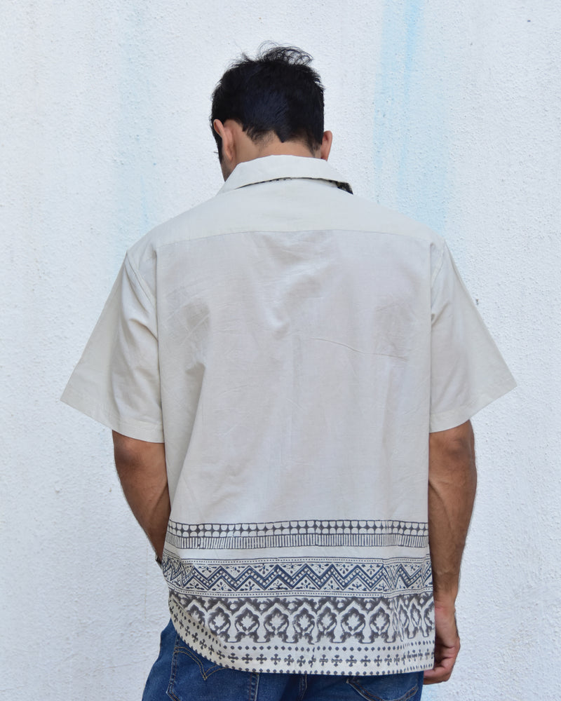 Ivory Ink Handblockprinted Pure Cotton Shirt