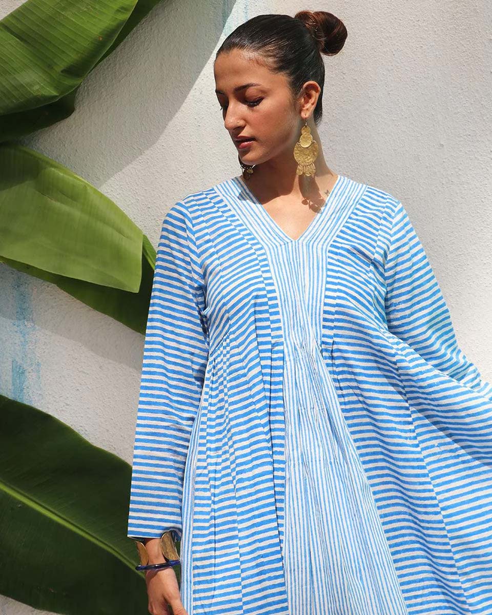 Amaris Handprinted Cotton Dress - WITC