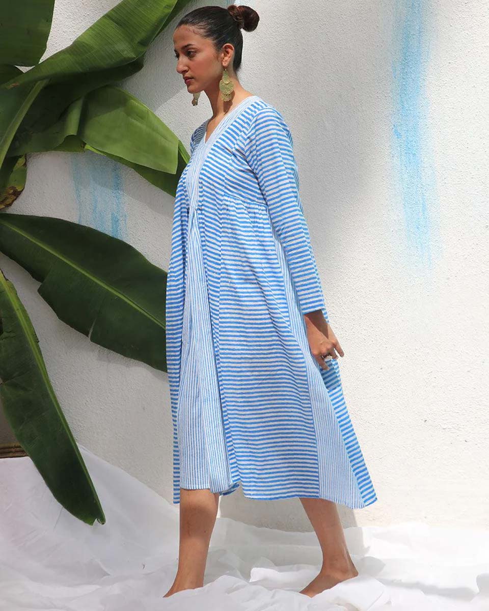 Amaris Handprinted Cotton Dress - WITC