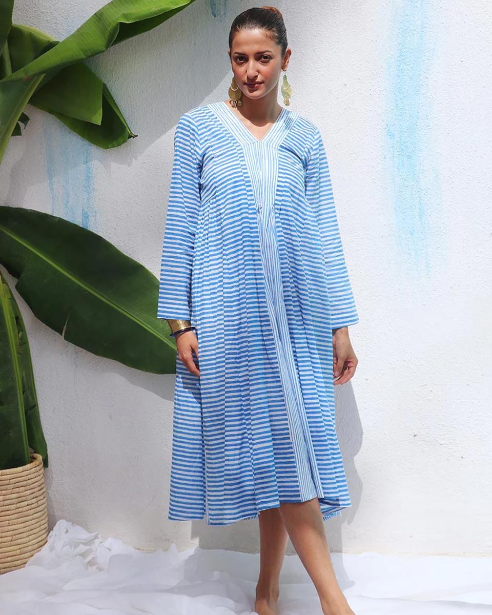 Amaris Handprinted Cotton Dress - WITC