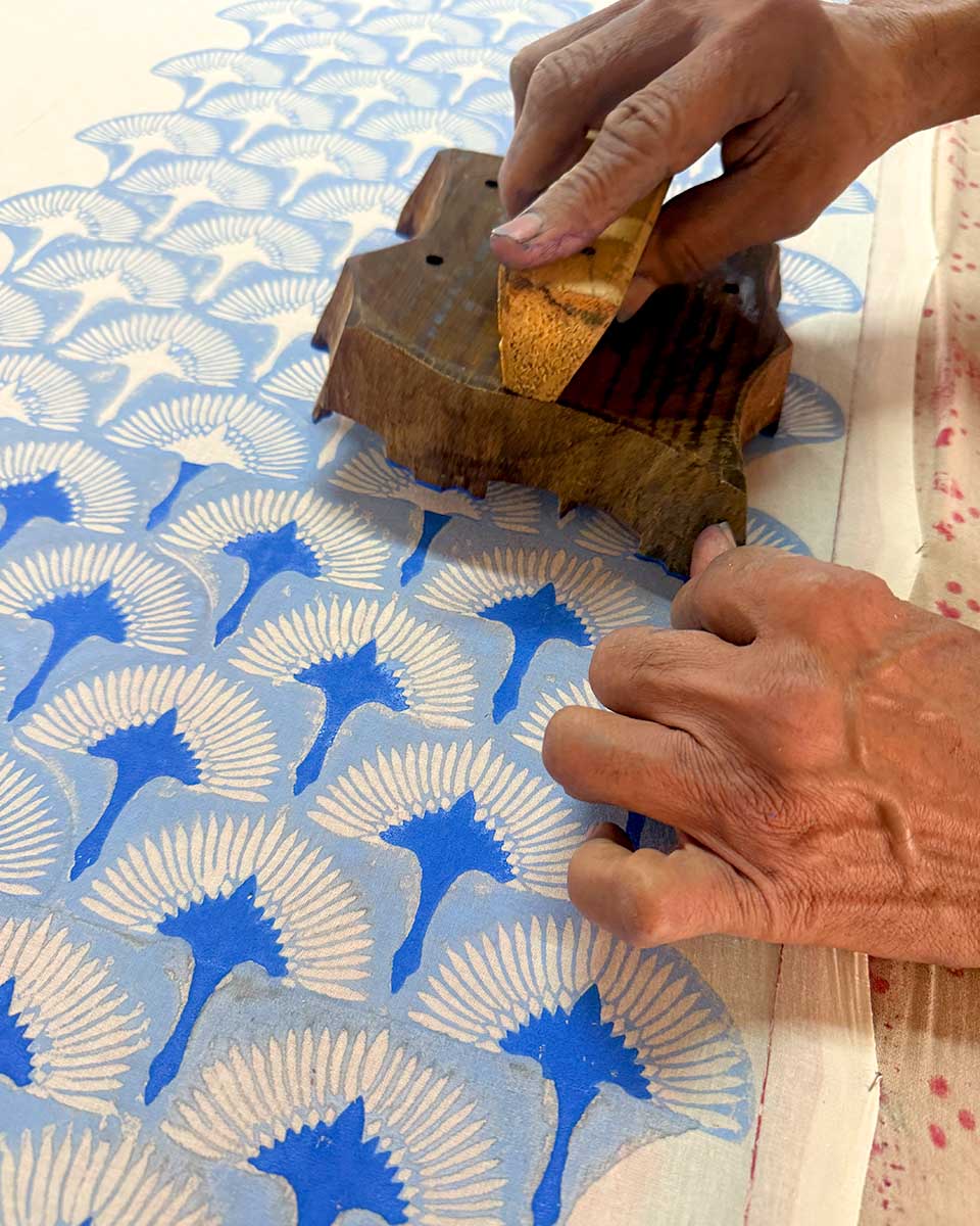 Pakhi Blue Hand Block Printed Kurti-BAD