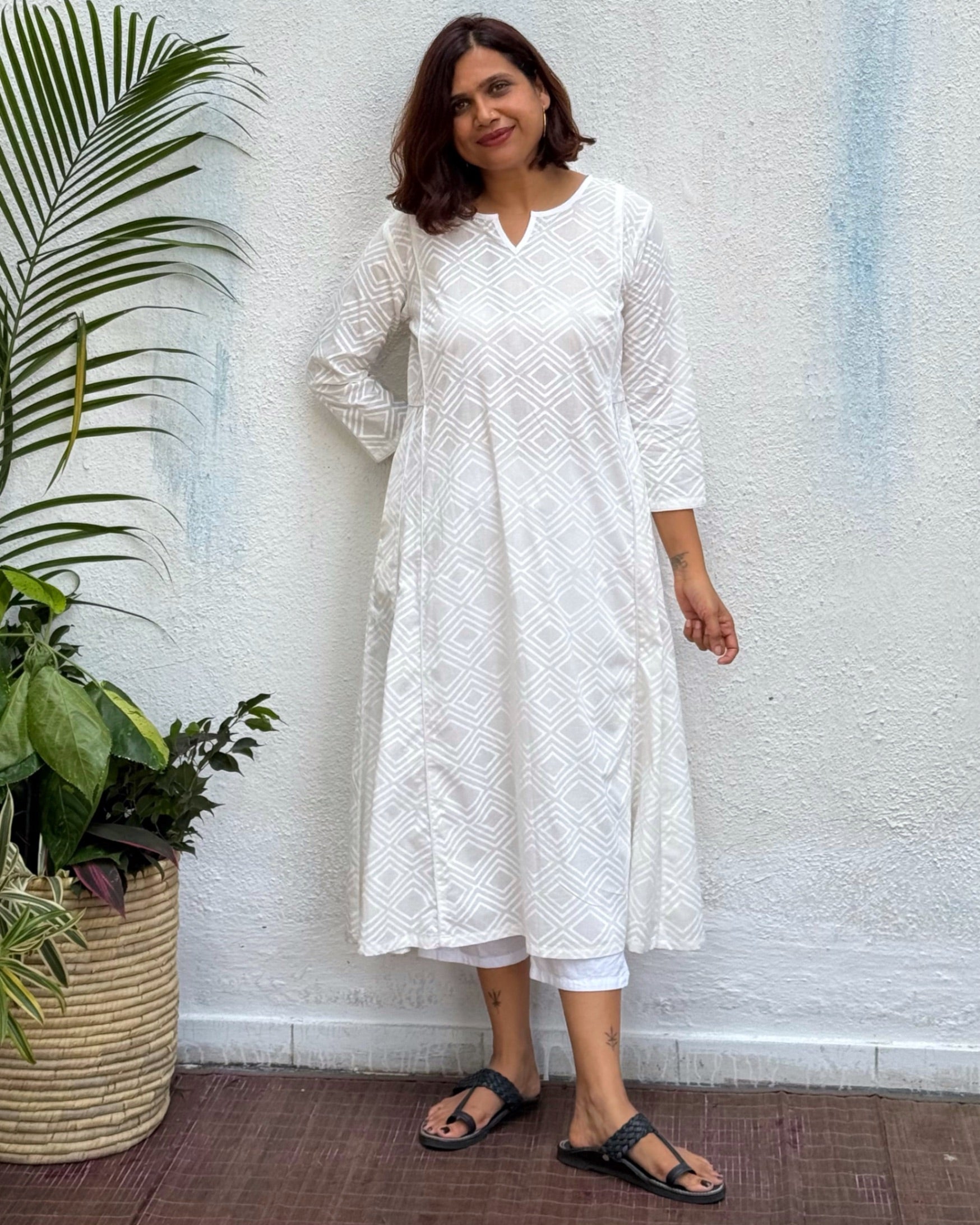 Shagufta Block Printed Cotton Kurti