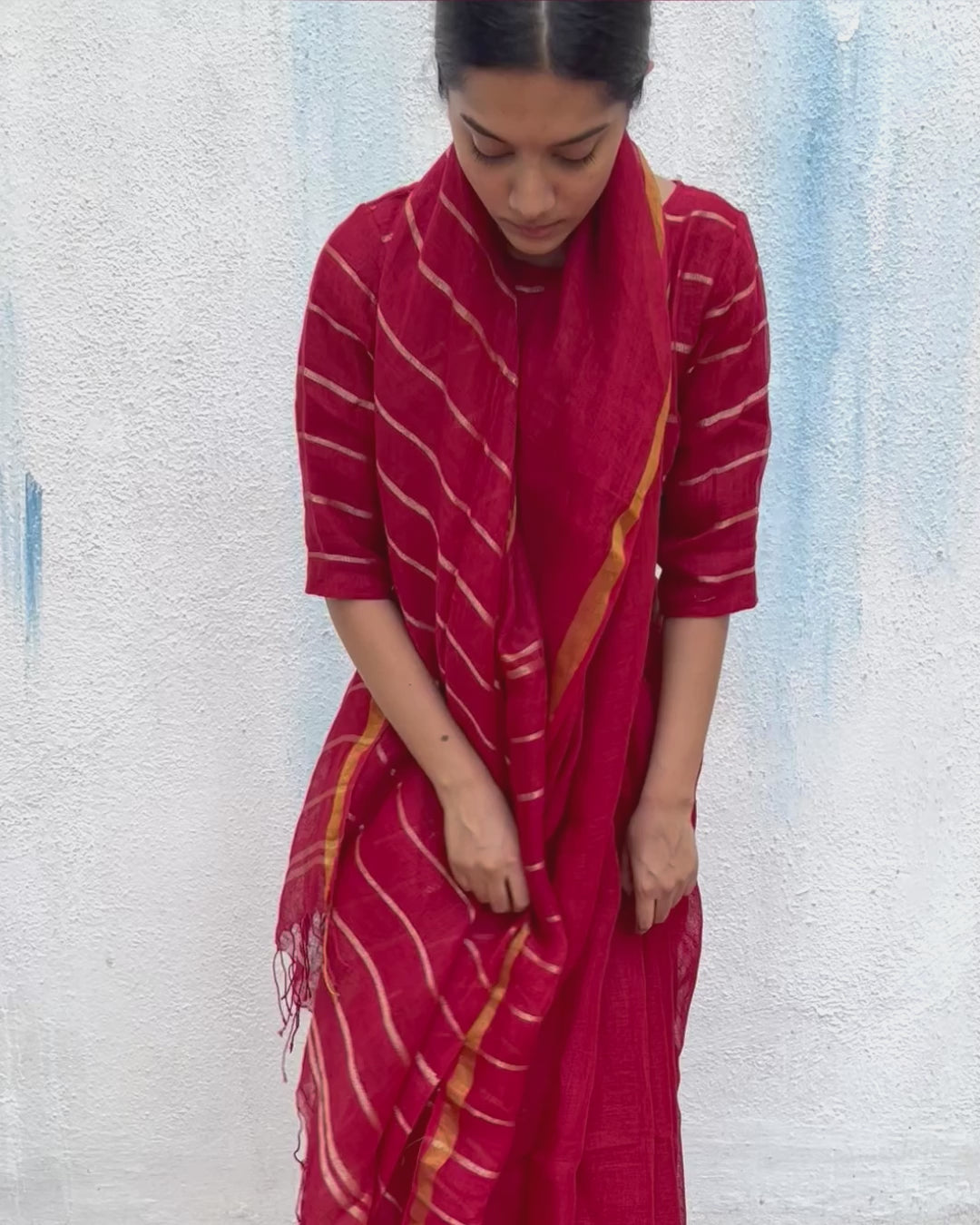 Linen saree | Linen zari saree | Linen saree online | Linen Sarees | Chidiyaa