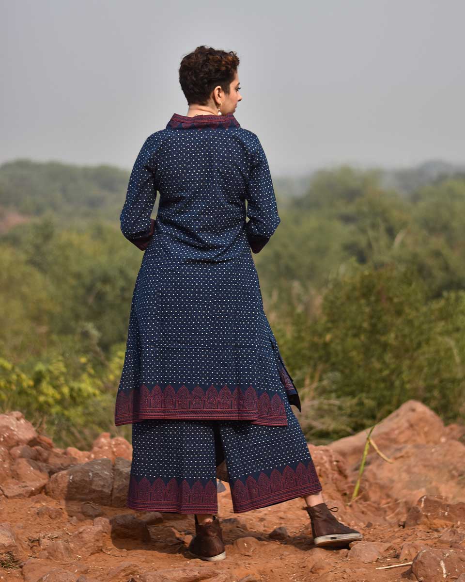 Twilight Dot Hand Block printed Cotton Pant - LD