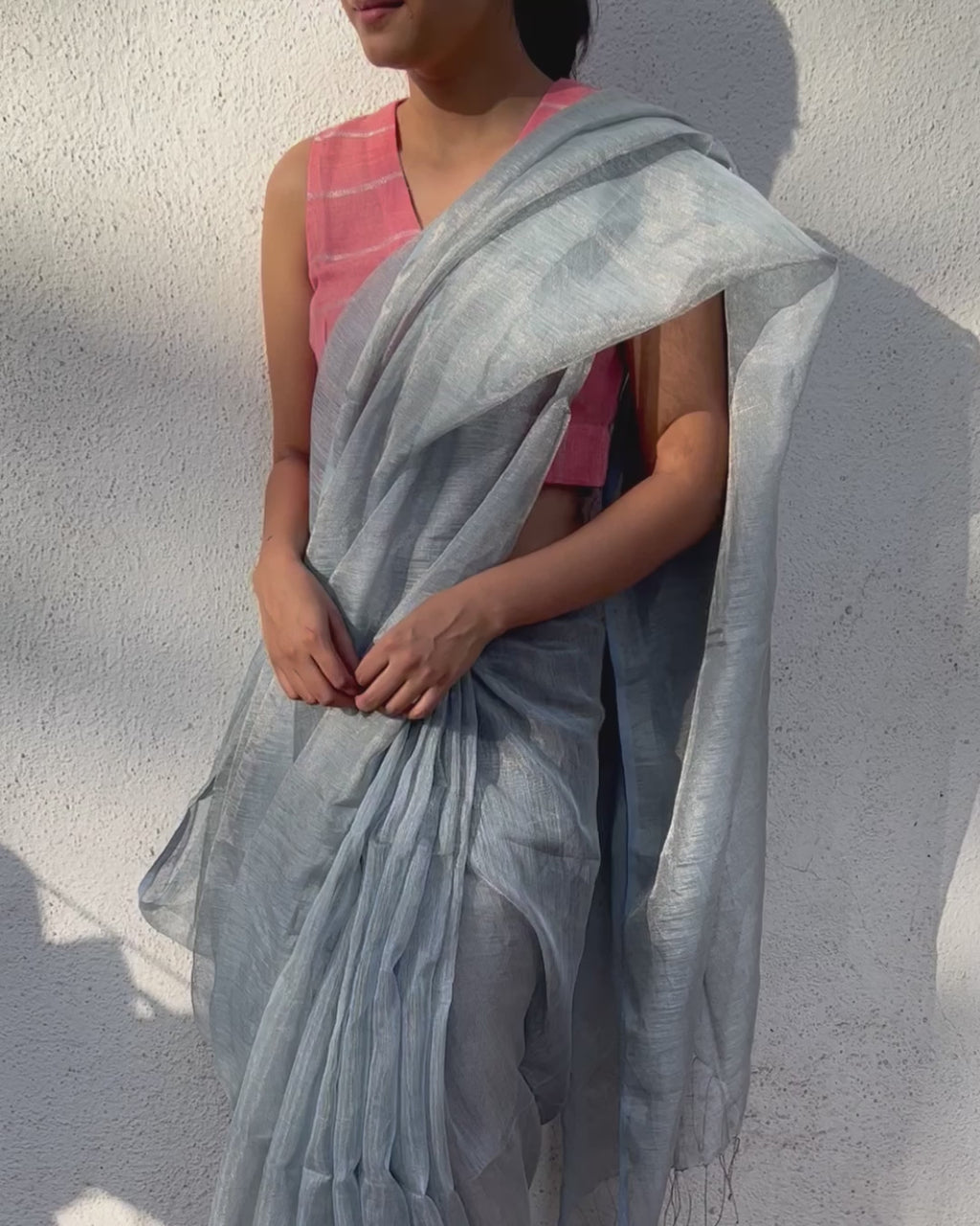 blouse designs for linen zari saree