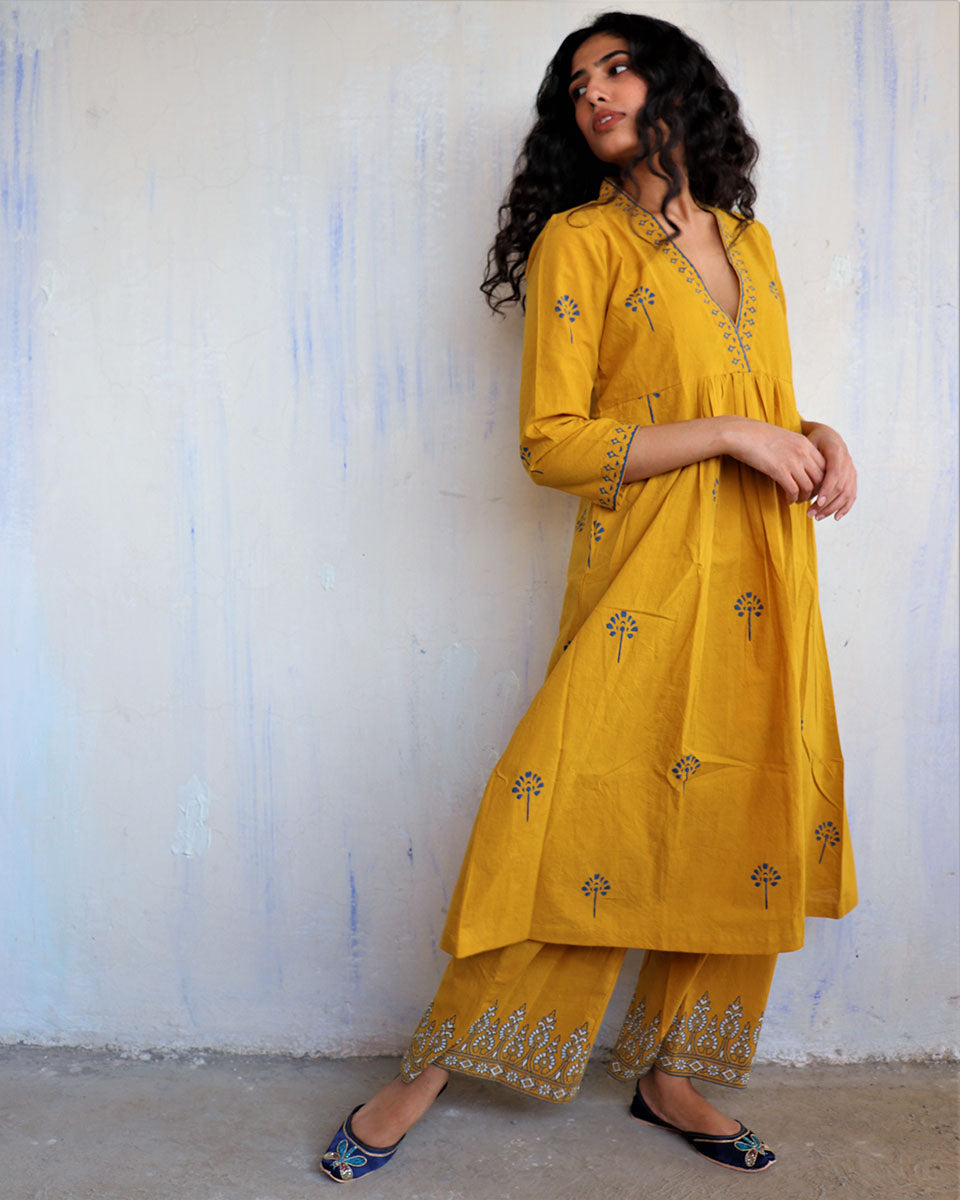 Shop Mustard Yellow Kurta Set @ Best price – Chidiyaa