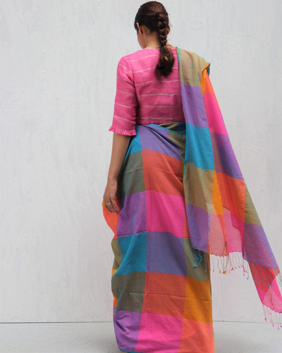 Uvakai Handwoven Cotton Saree- Madras