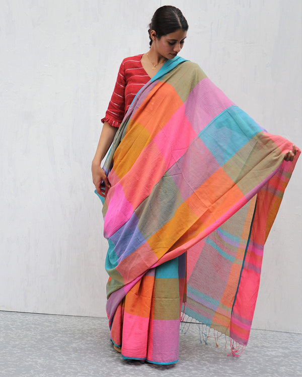 Hand woven cotton saree