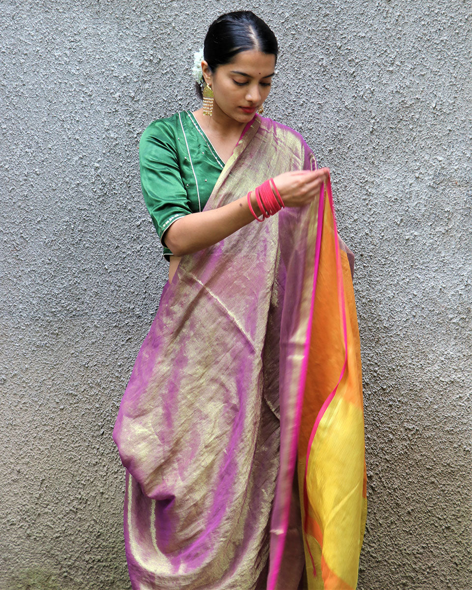 Roshani Handwoven Cotton Zari Saree - Chandani