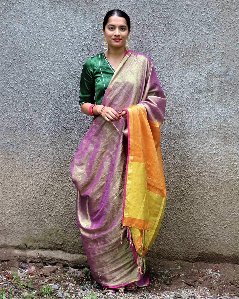 Roshani Handwoven Cotton Zari Saree - Chandani