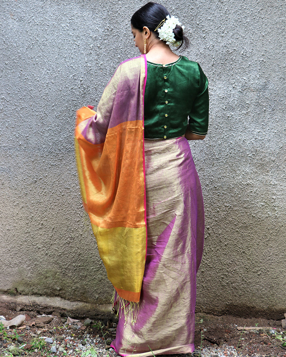 Roshani Handwoven Cotton Zari Saree - Chandani