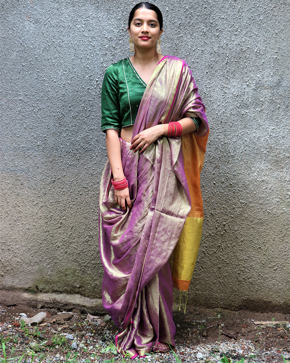 Roshani Handwoven Cotton Zari Saree - Chandani