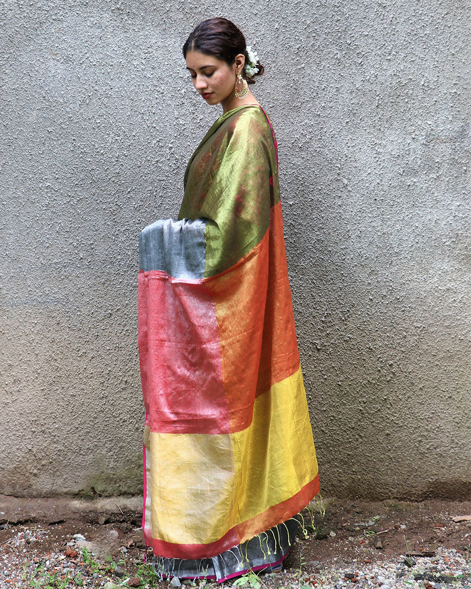 Kiran Handwoven Cotton Zari Saree - Chandani