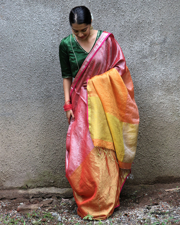 Shivani Handwoven Cotton Zari Saree - Chandani