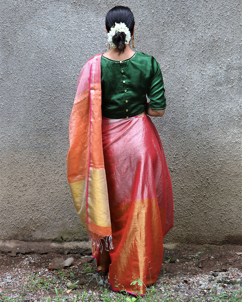 Shivani Handwoven Cotton Zari Saree - Chandani