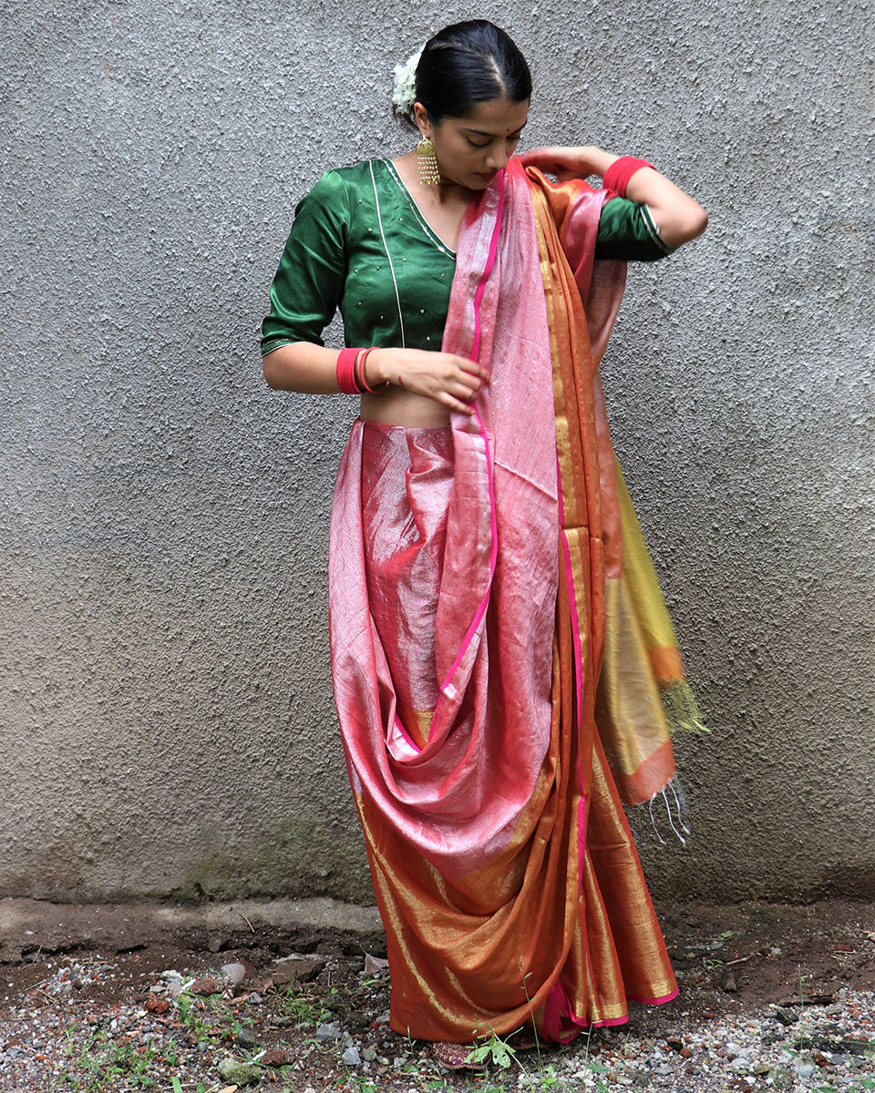 Shivani Handwoven Cotton Zari Saree - Chandani