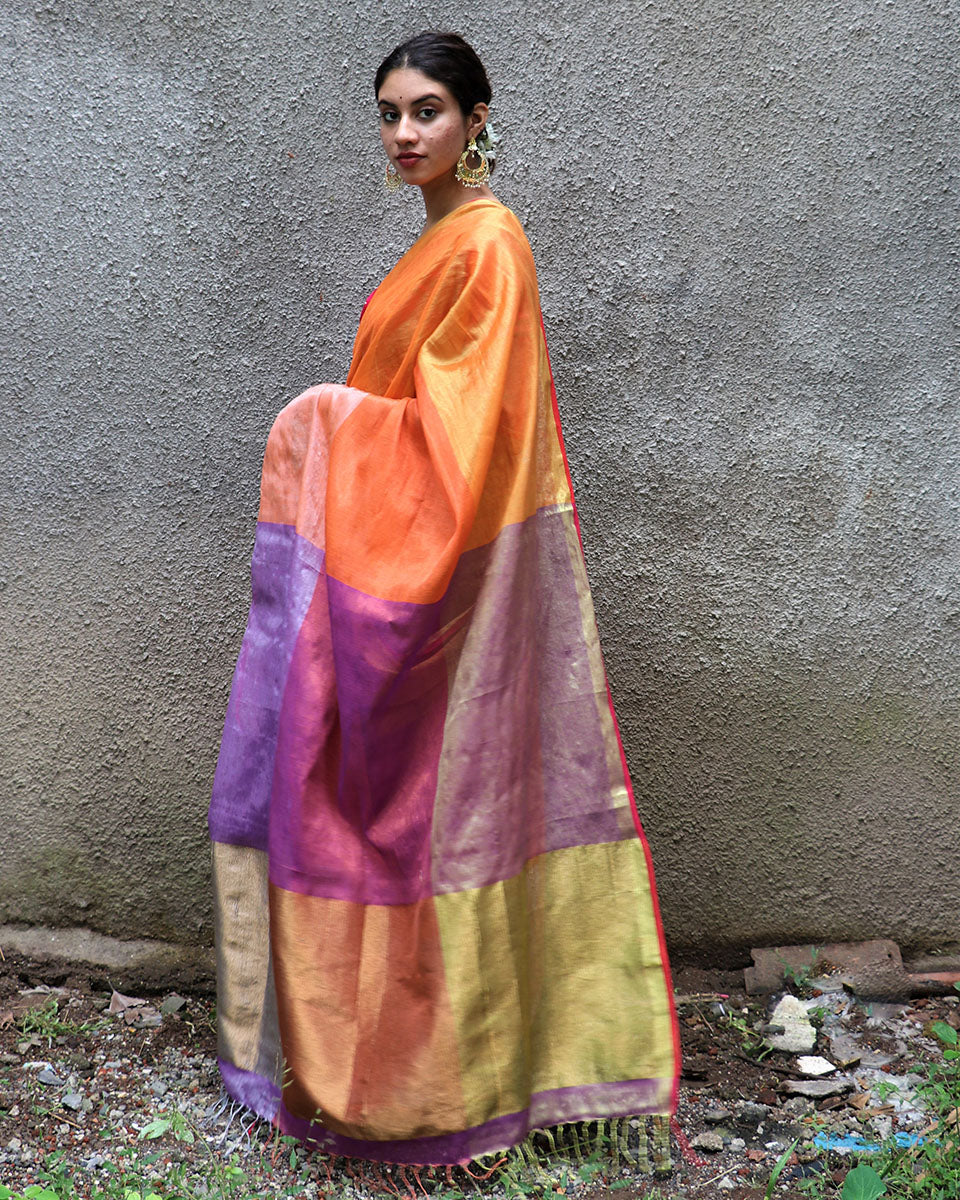 Chahna Handwoven Cotton Zari Saree - Chandani