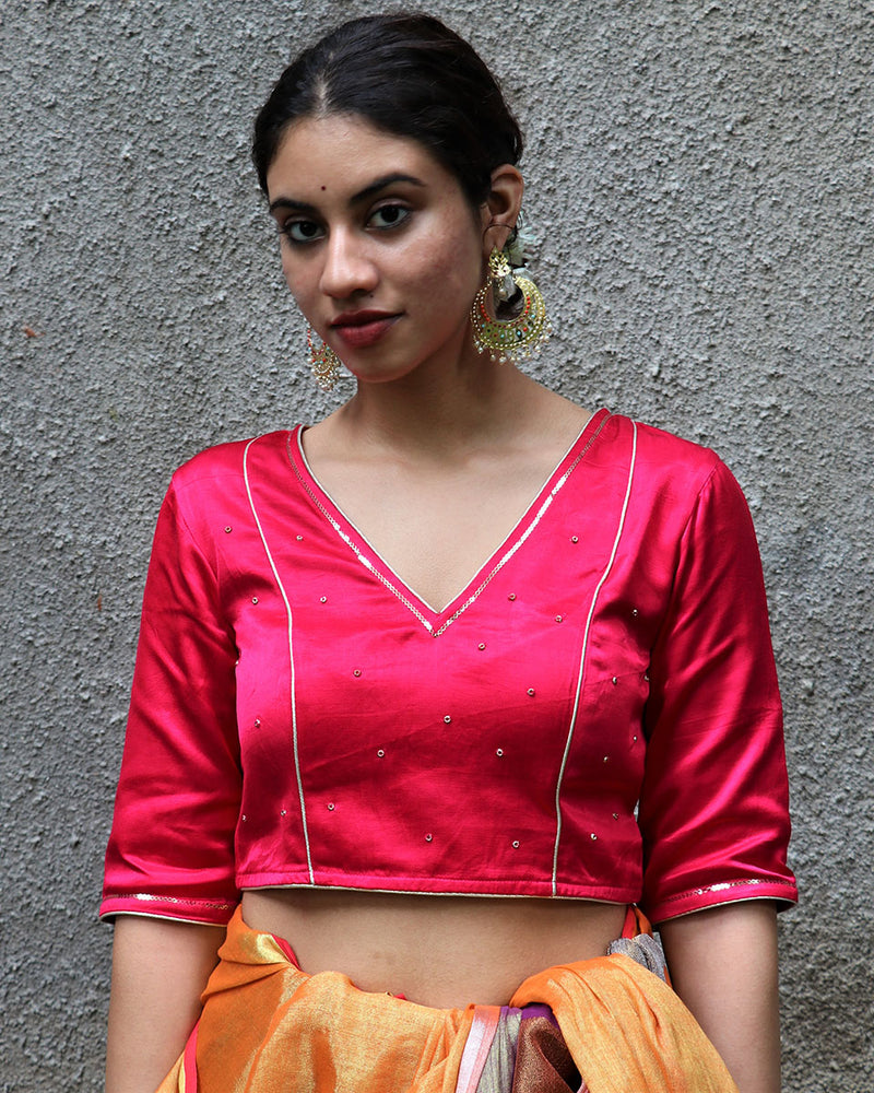 Anagha Mashru Silk Blouse - Chandani