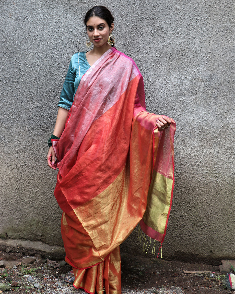 Kajal Handwoven Cotton Zari Saree - Chandani