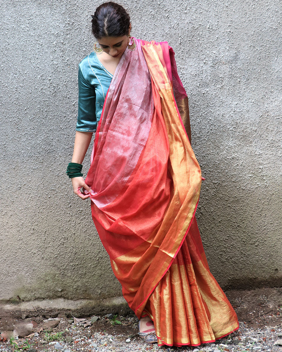 Kajal Handwoven Cotton Zari Saree - Chandani