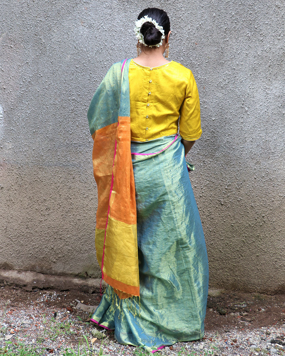 Sitaara Handwoven Cotton Zari Saree - Chandani