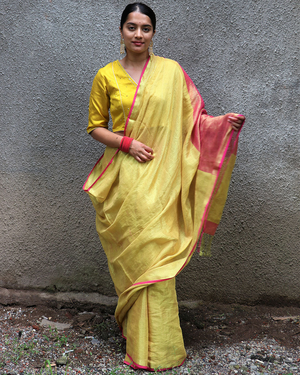 Janaki Handwoven Cotton Zari Saree - Chandani