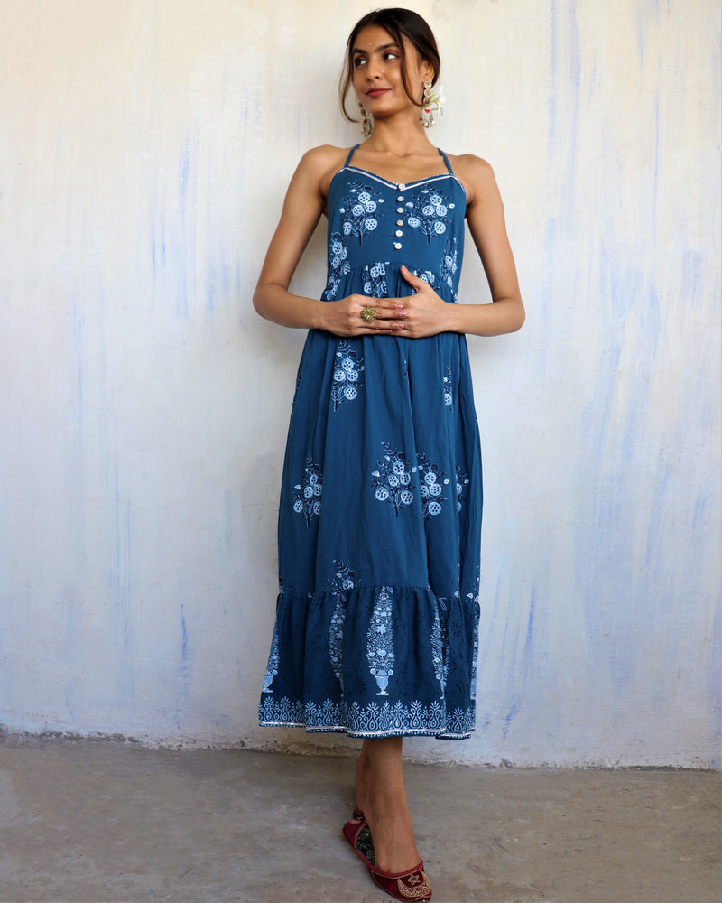 Sanaz Hand Block-Printed Cotton Dress - Juhi