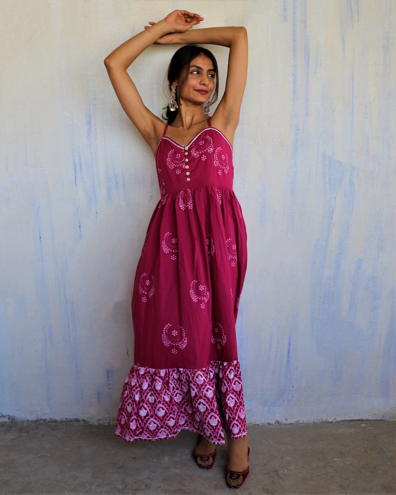 Reyhana Hand Block-Printed Cotton Dress - Juhi