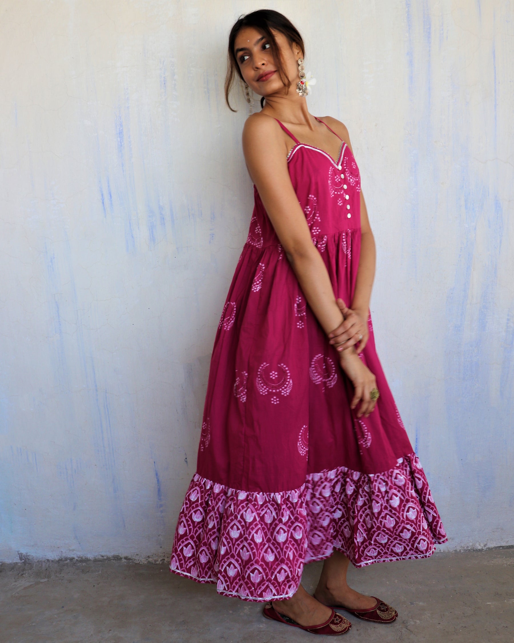 Reyhana Hand Block-Printed Cotton Dress - Juhi