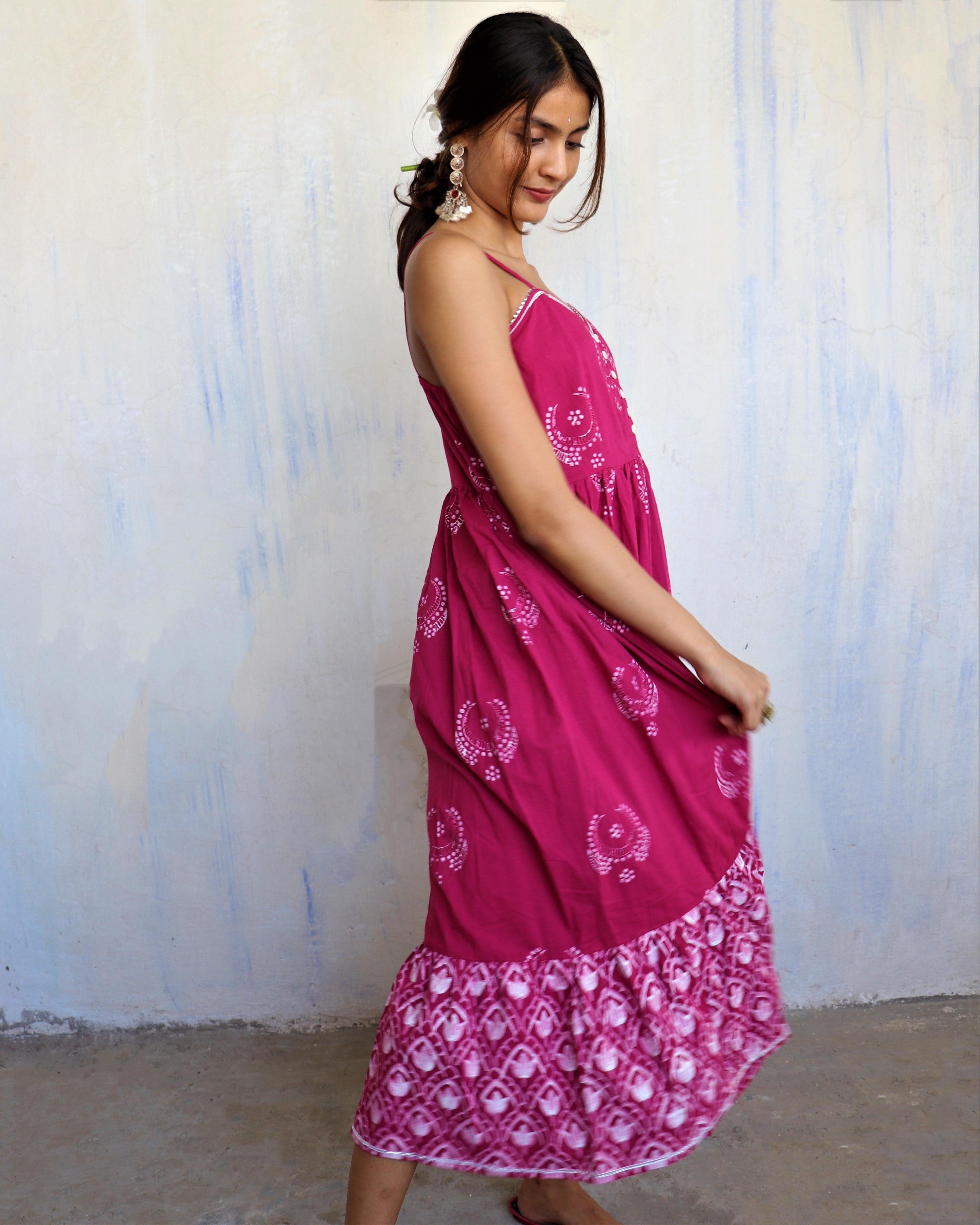 Reyhana Hand Block-Printed Cotton Dress - Juhi