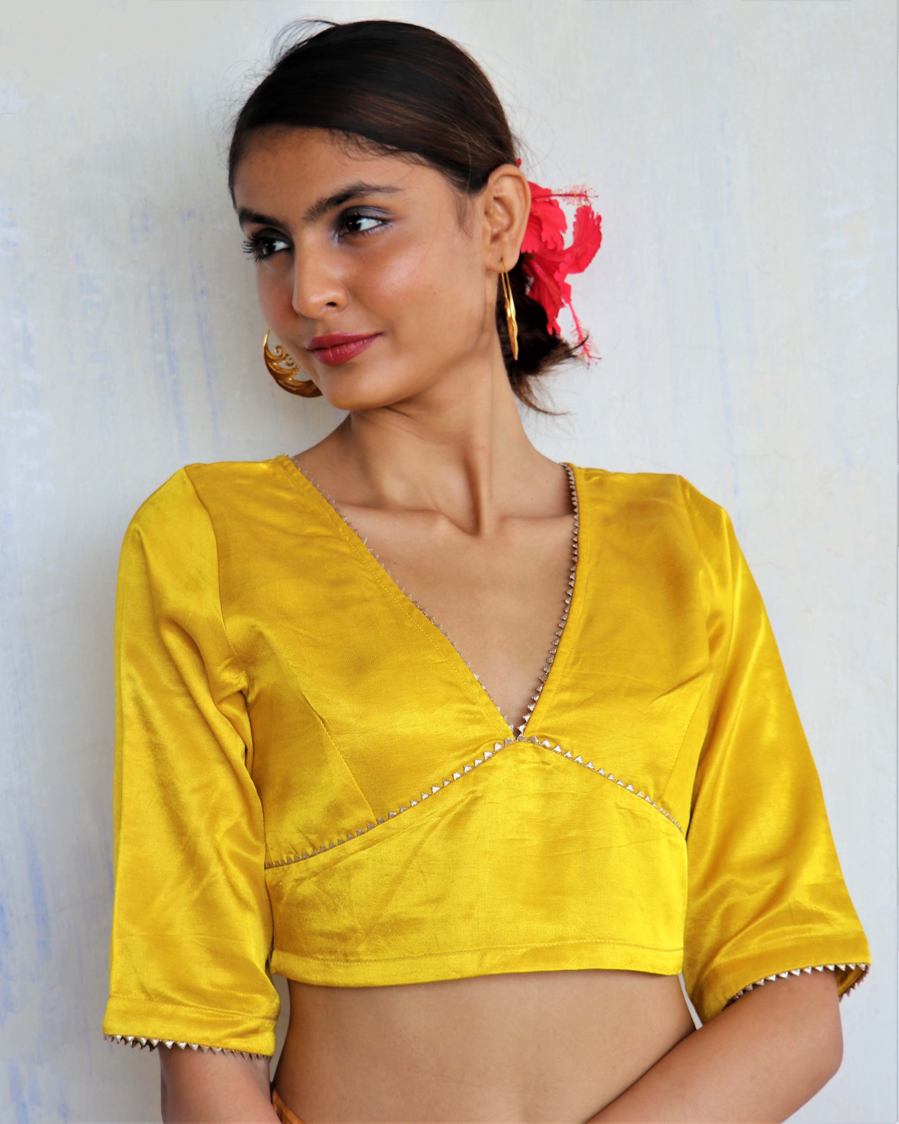 Mudita Mashru Silk Blouse- Roshni