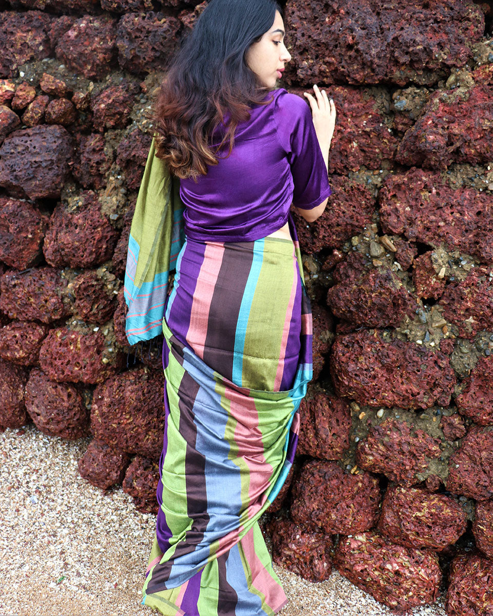 Bahaar Handwoven Cotton Saree - Holi